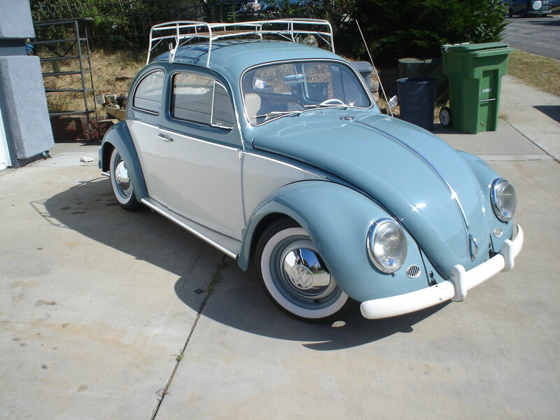 Classic blue Volkswagen Beetle
