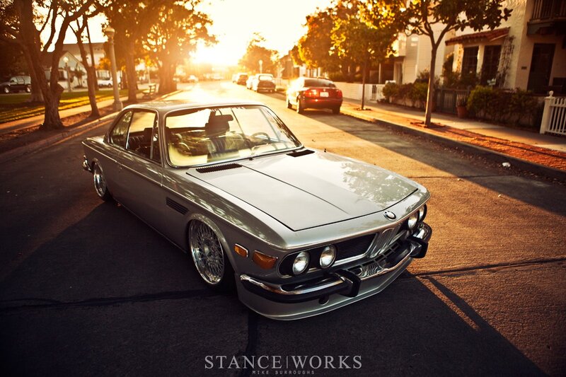 classic bmw on a residential street