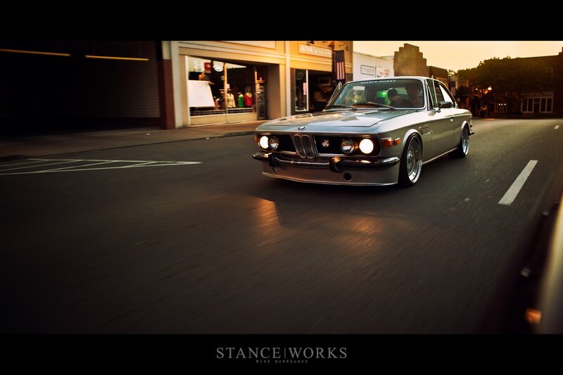 classic bmw on city street