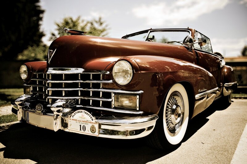 Classic brown convertible car