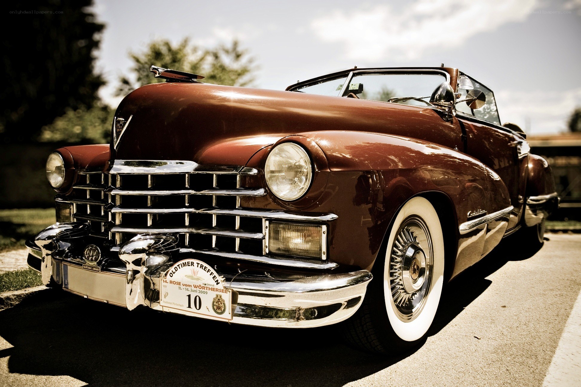 Classic brown convertible car