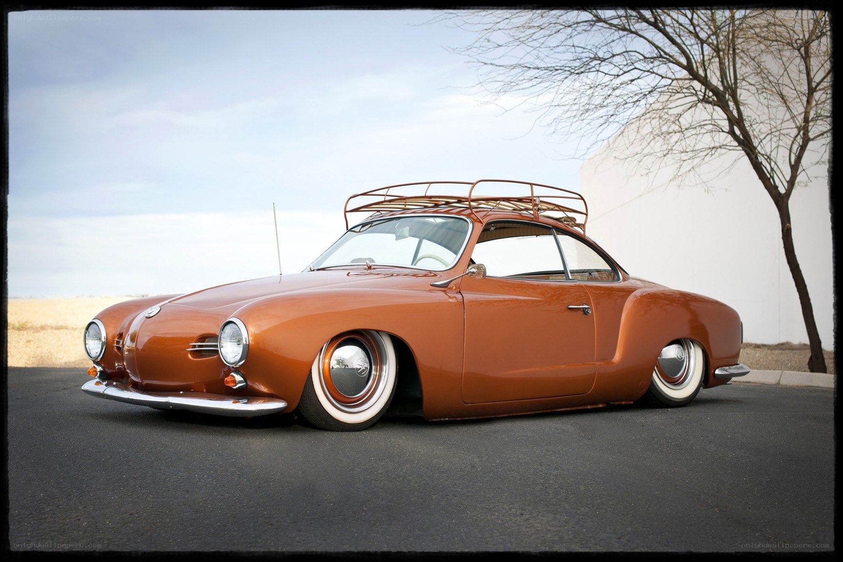 Classic brown Volkswagen Karmann Ghia