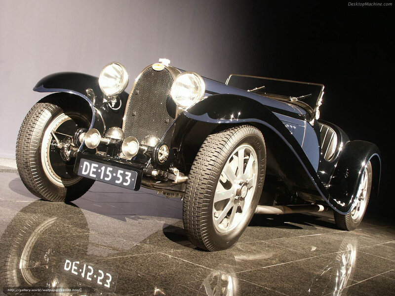 Classic Bugatti car display