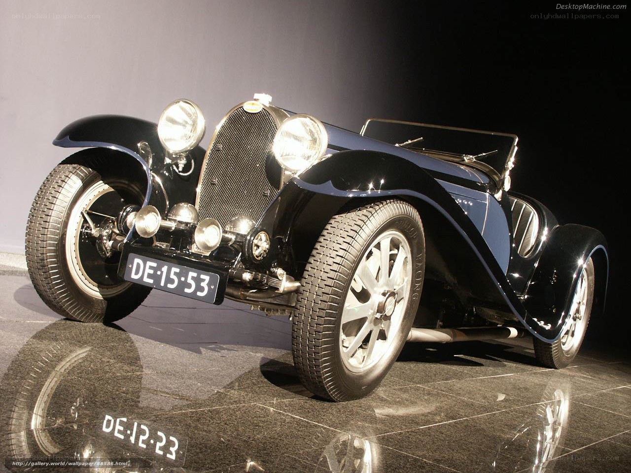 Classic Bugatti car display