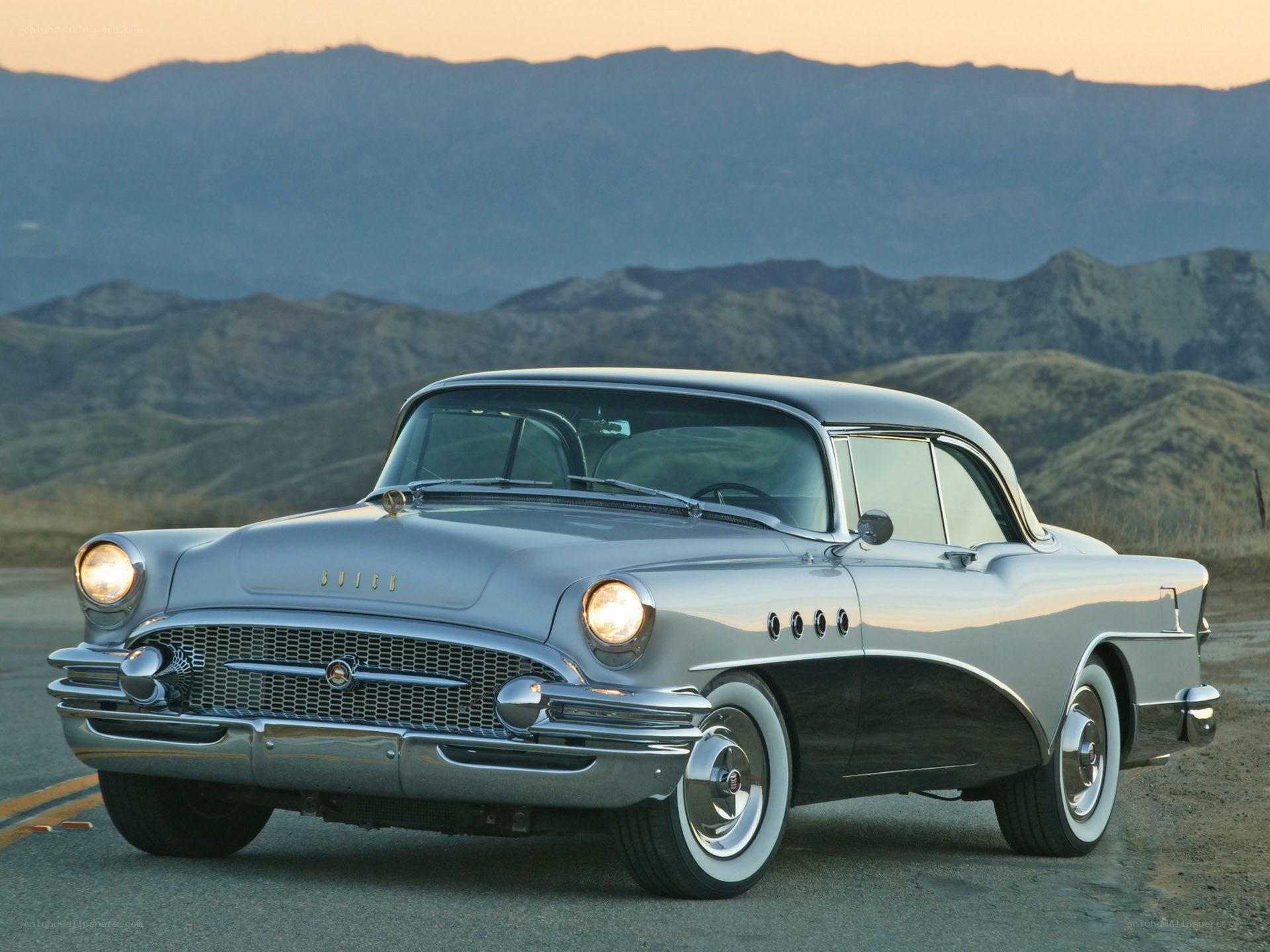 Classic Buick car in desert