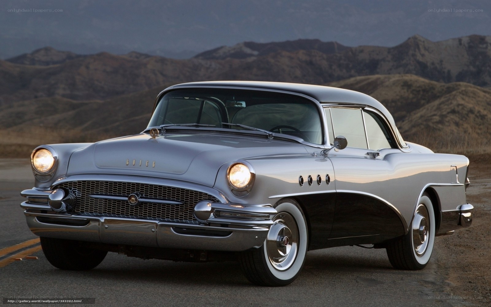 Classic Buick in desert landscape