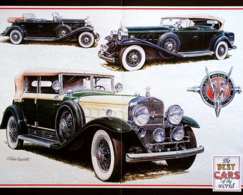 Classic Cadillac Cars Illustration