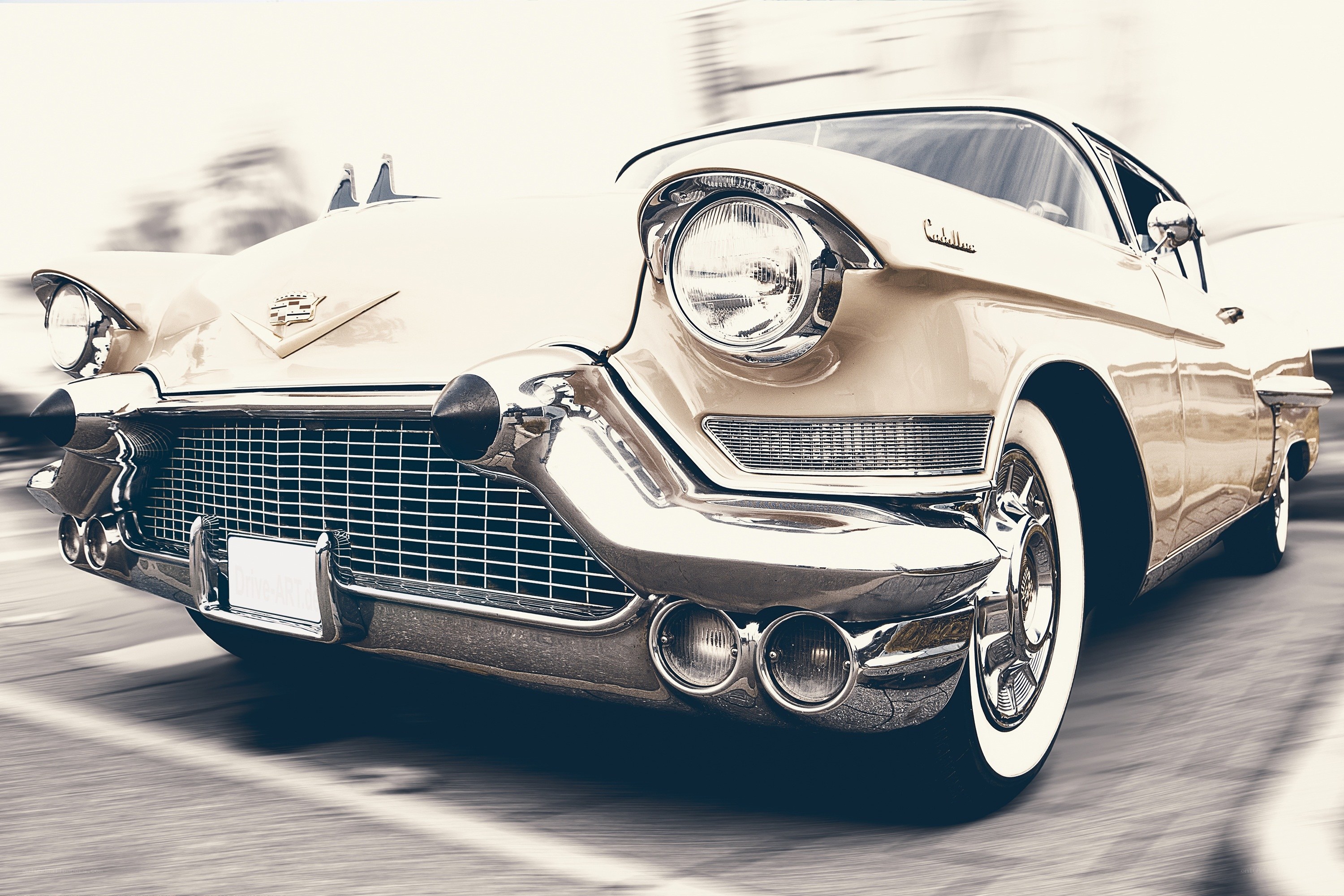 Classic Cadillac in motion