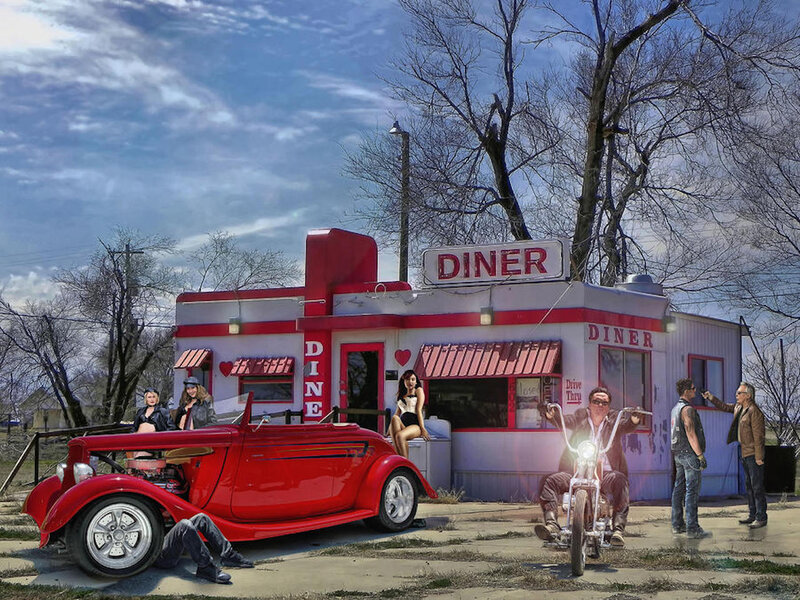 Classic Car and Diner