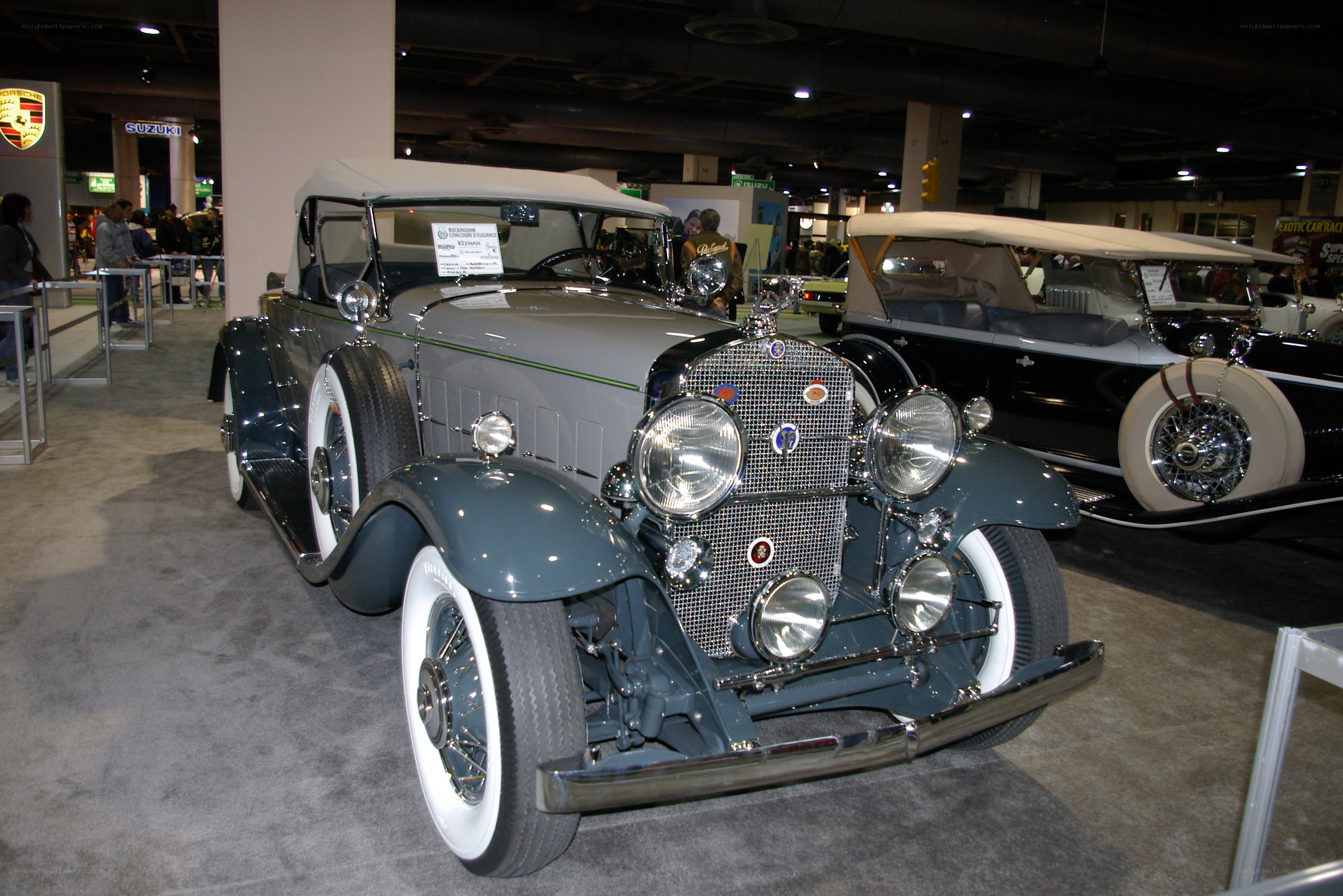 Classic car at an auto show