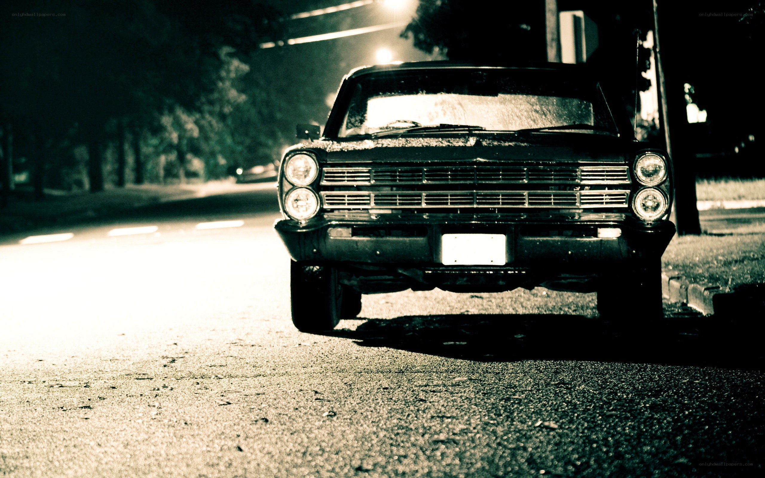 classic car at night