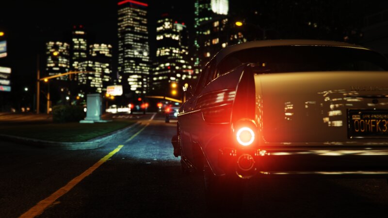 Classic Car at Night — Black, Dark, Urban