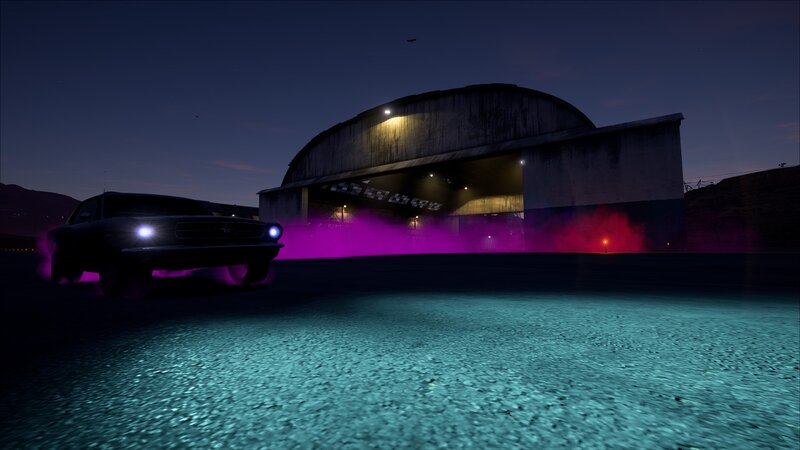 Classic Car at Night — Purple