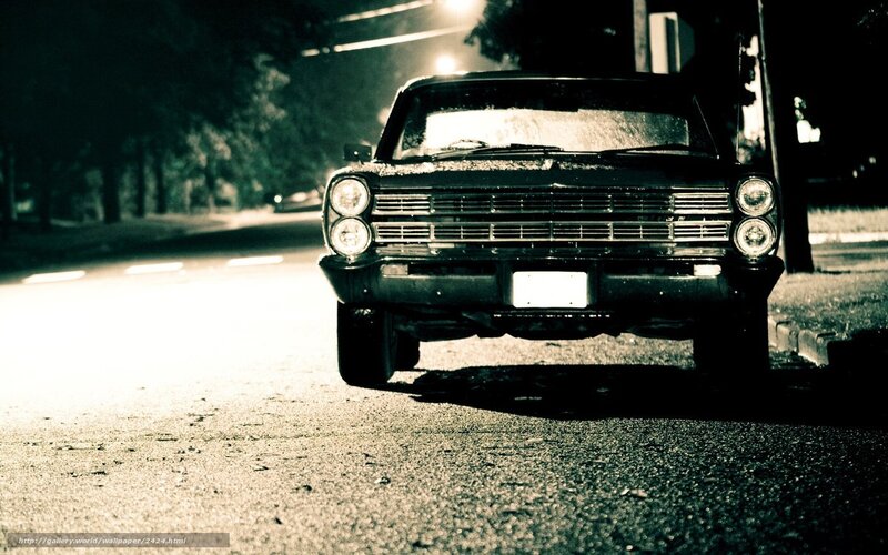 classic car at night