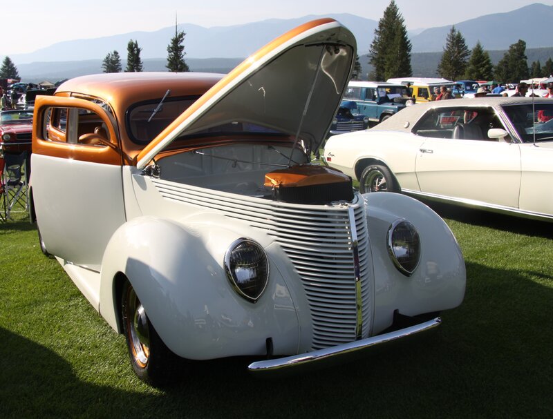 Classic Car at Show — White, Serene