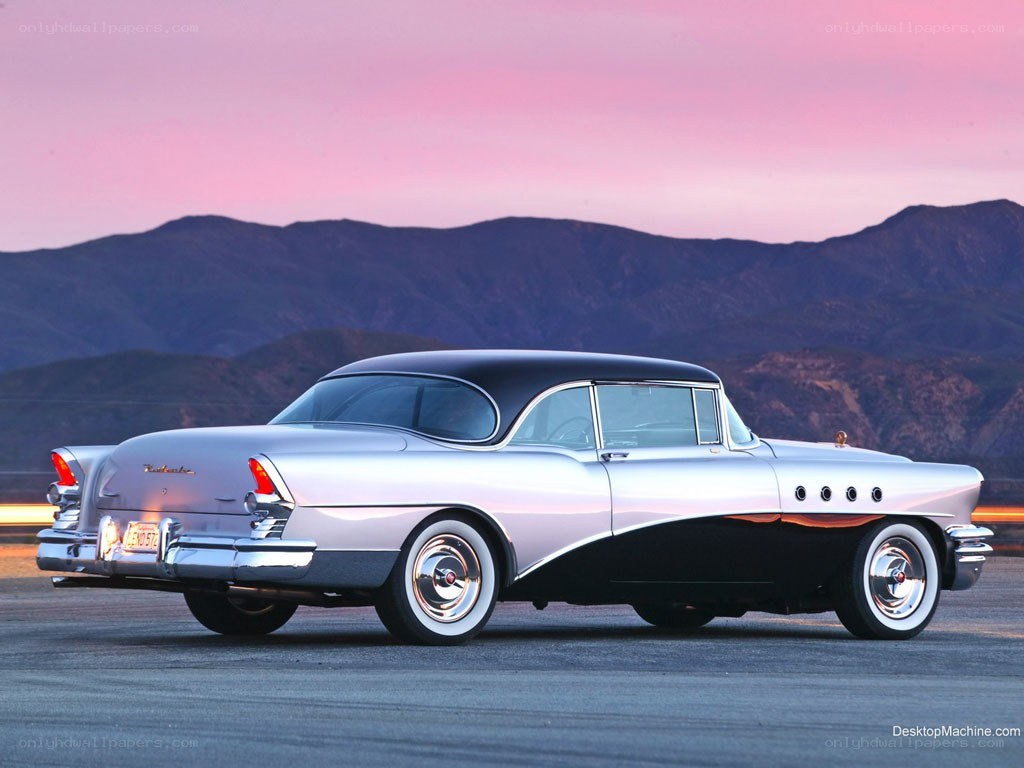 Classic car at sunset