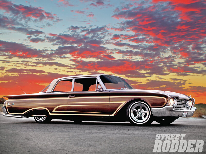 Classic Car at Sunset — Red