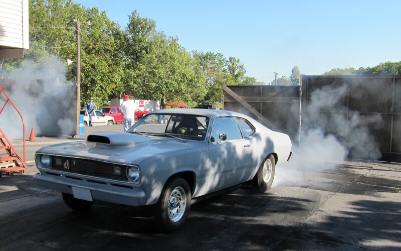 classic car burnout