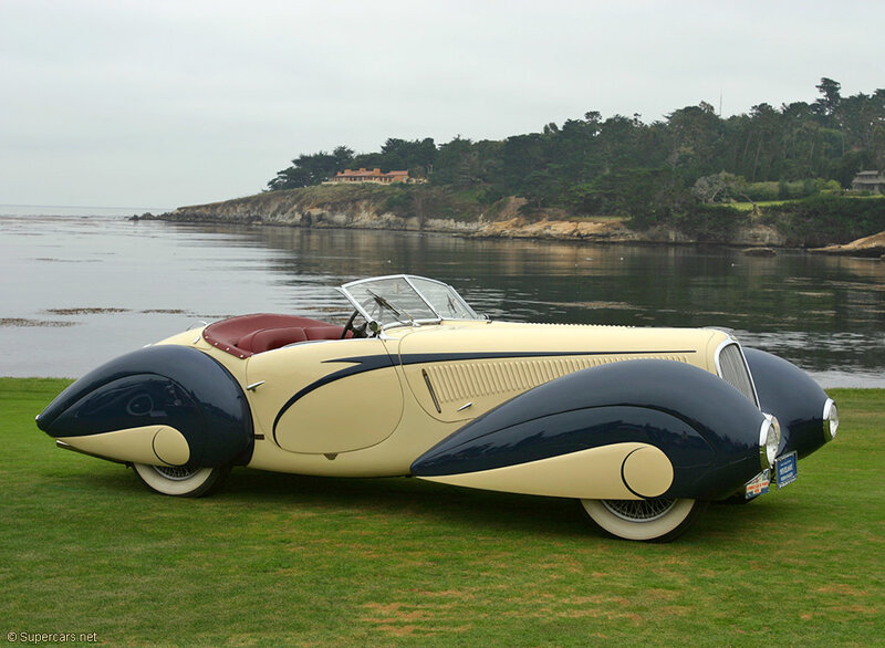 Classic car by the coast