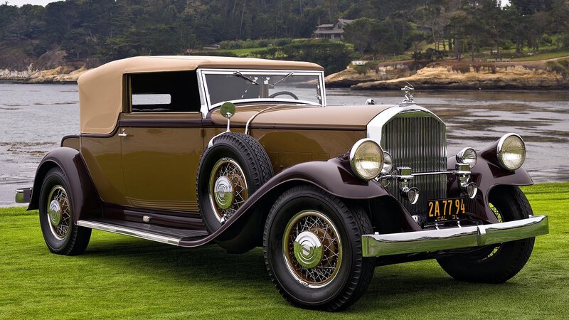 Classic car by the water
