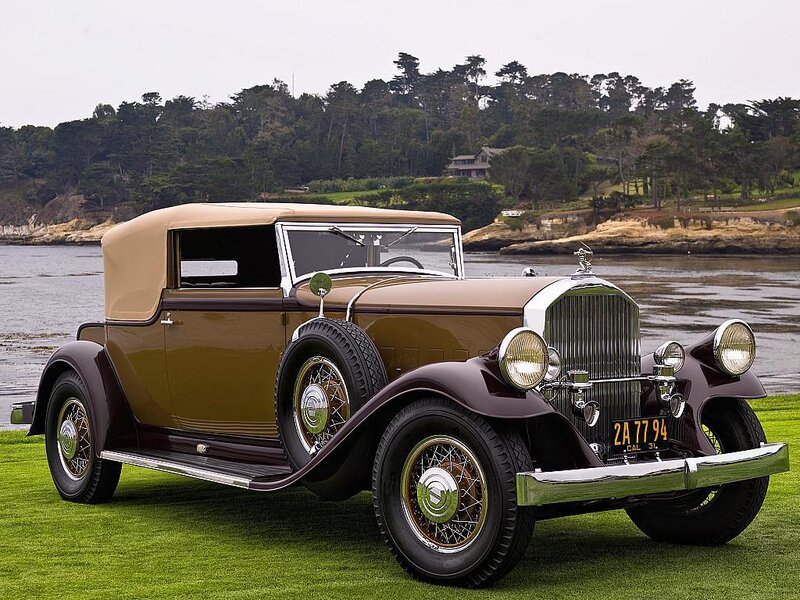 Classic car by the water