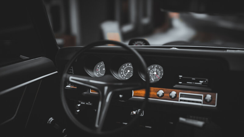 Classic Car Dashboard — Black, Dark