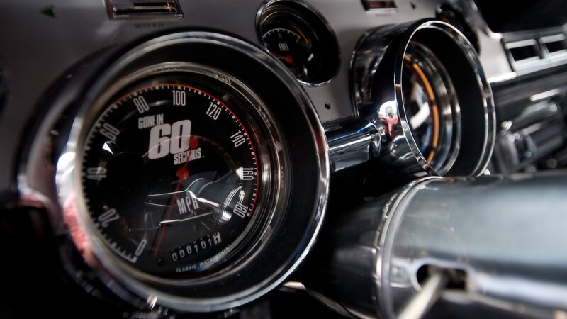Classic car dashboard close-up