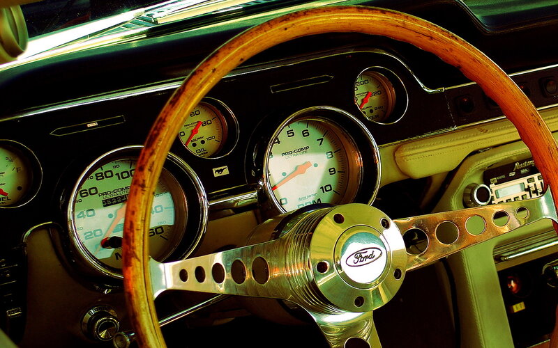 Classic car dashboard interior