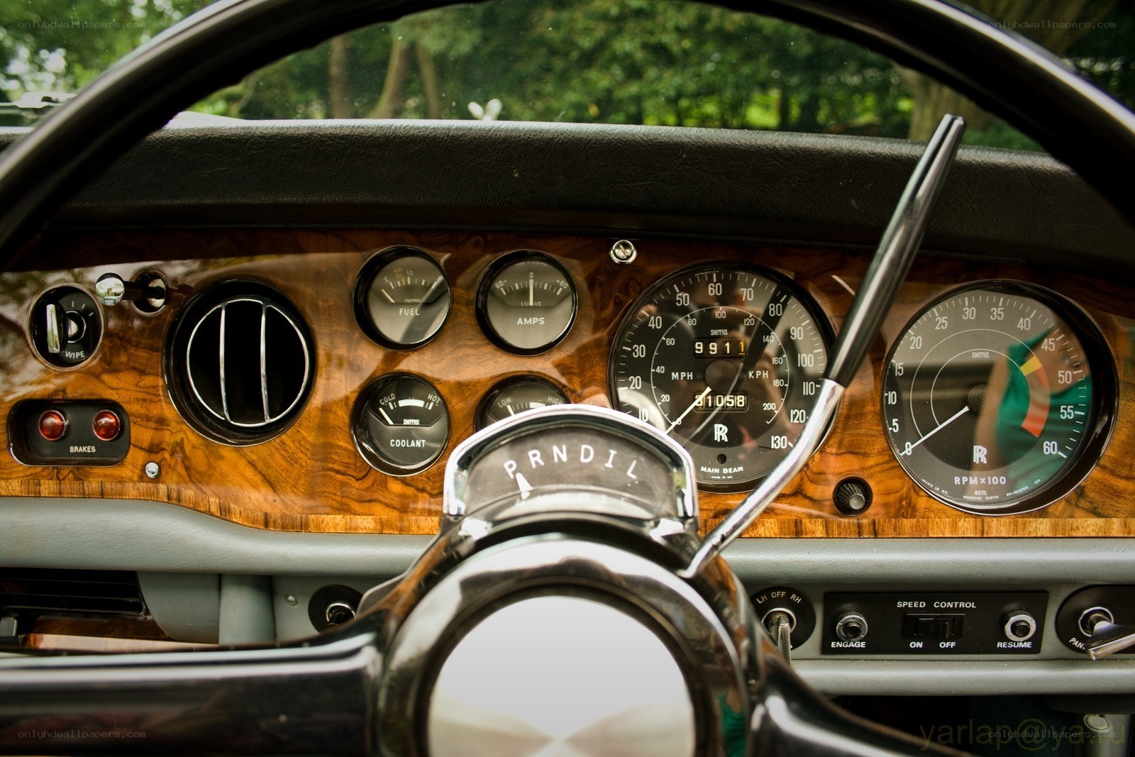 classic car dashboard interior