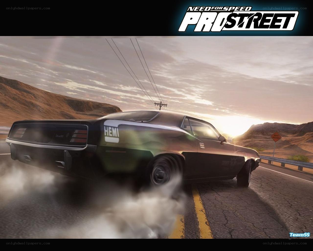 Classic car drift on desert road