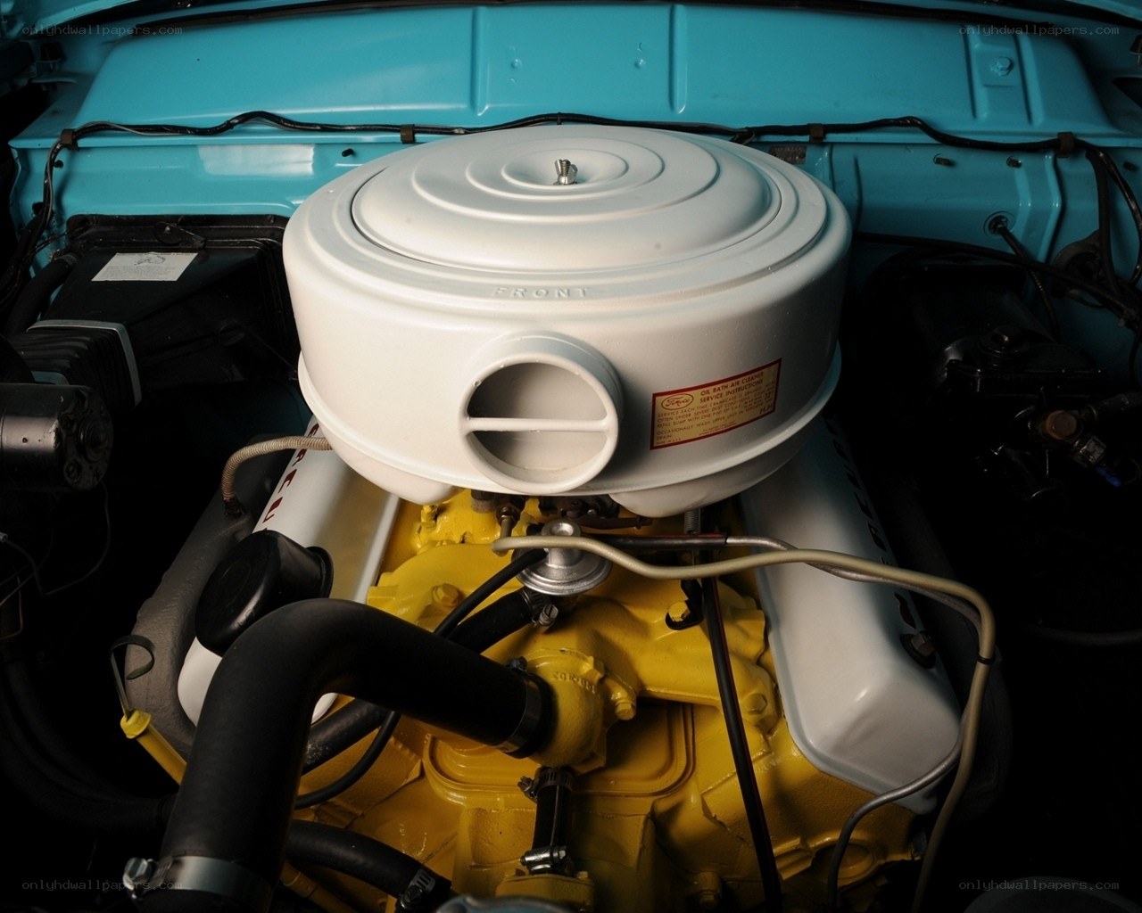 classic car engine bay