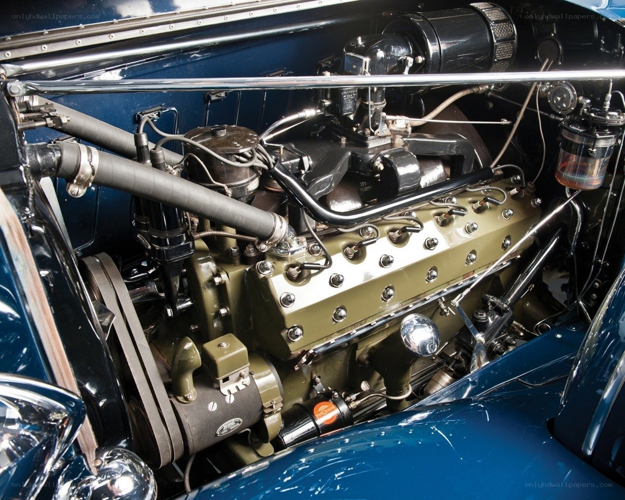 Classic car engine bay
