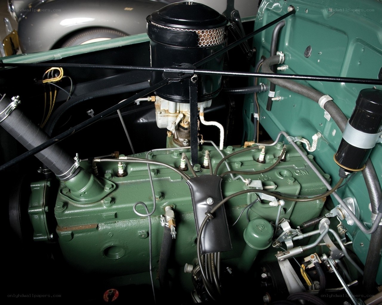 classic car engine bay