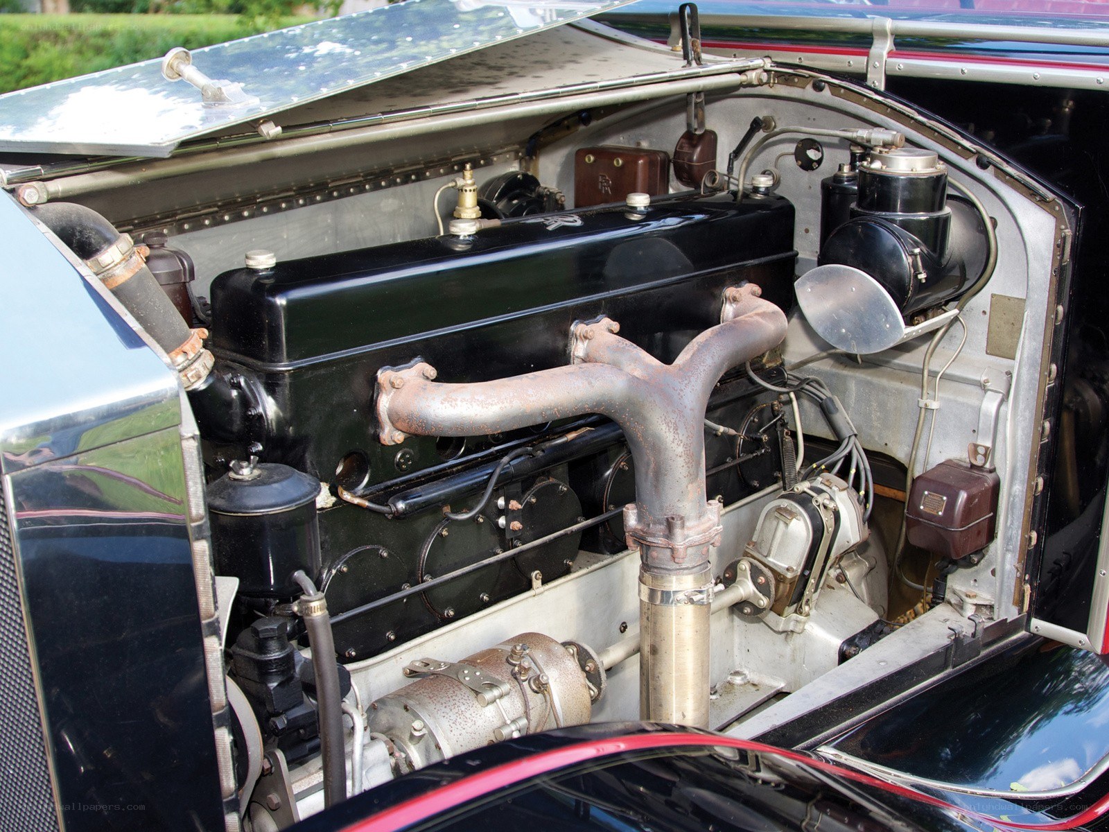 Classic car engine bay