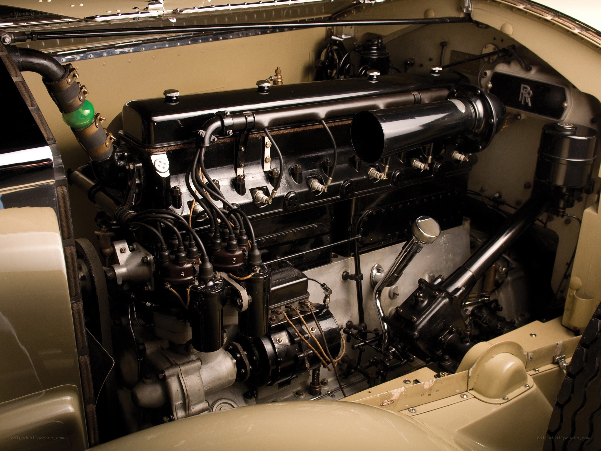 Classic car engine bay