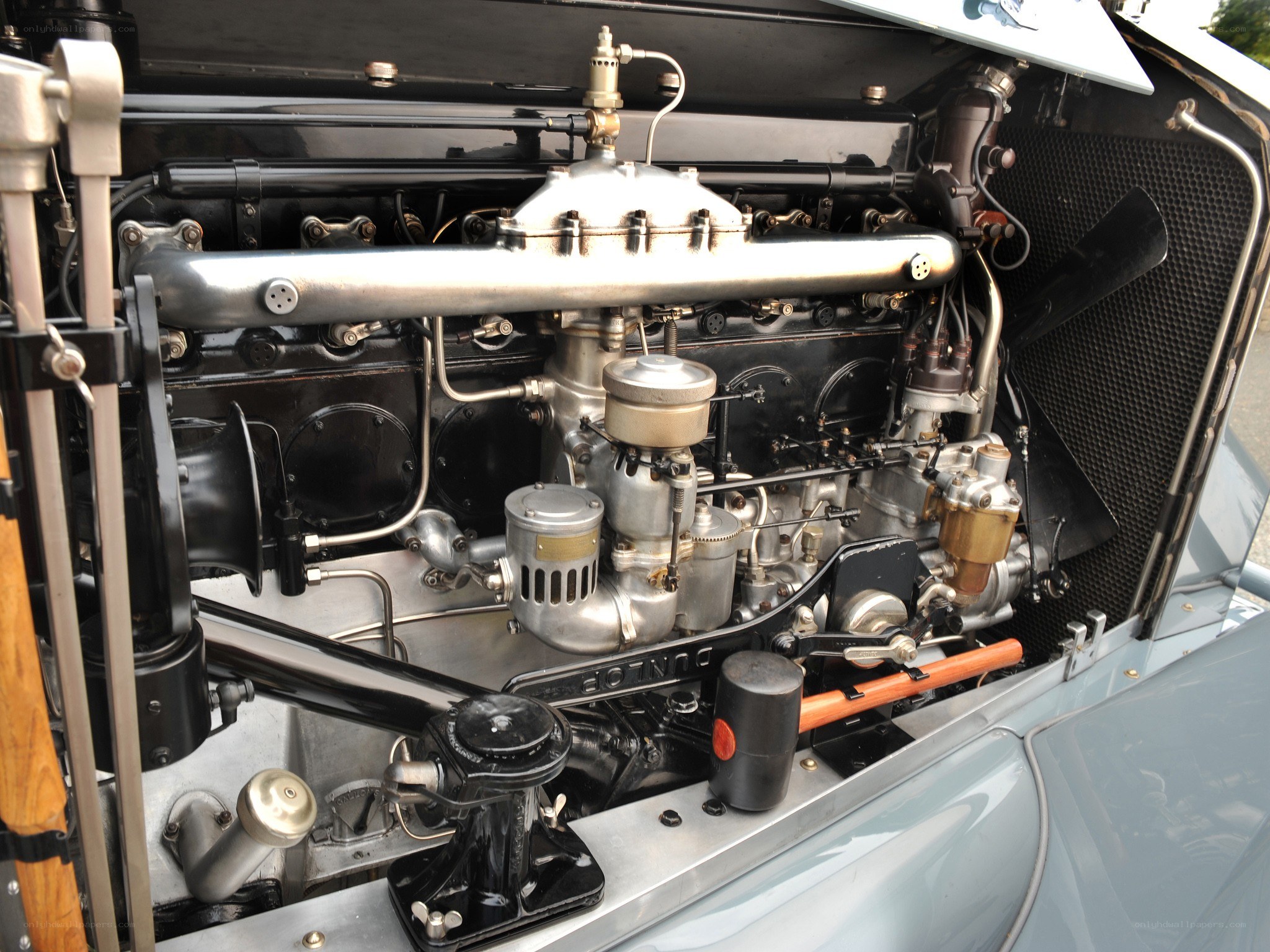 Classic car engine bay