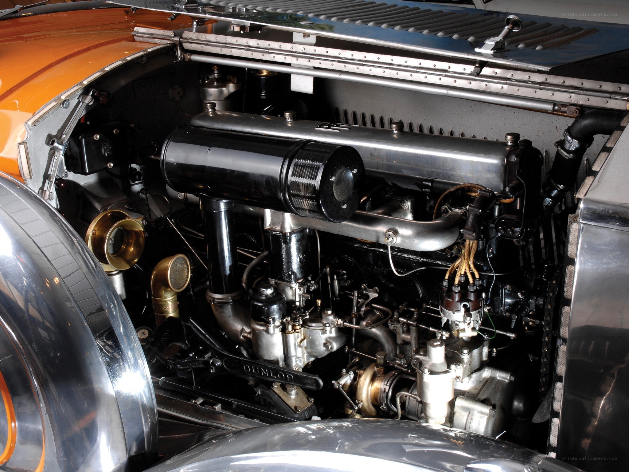 Classic car engine bay