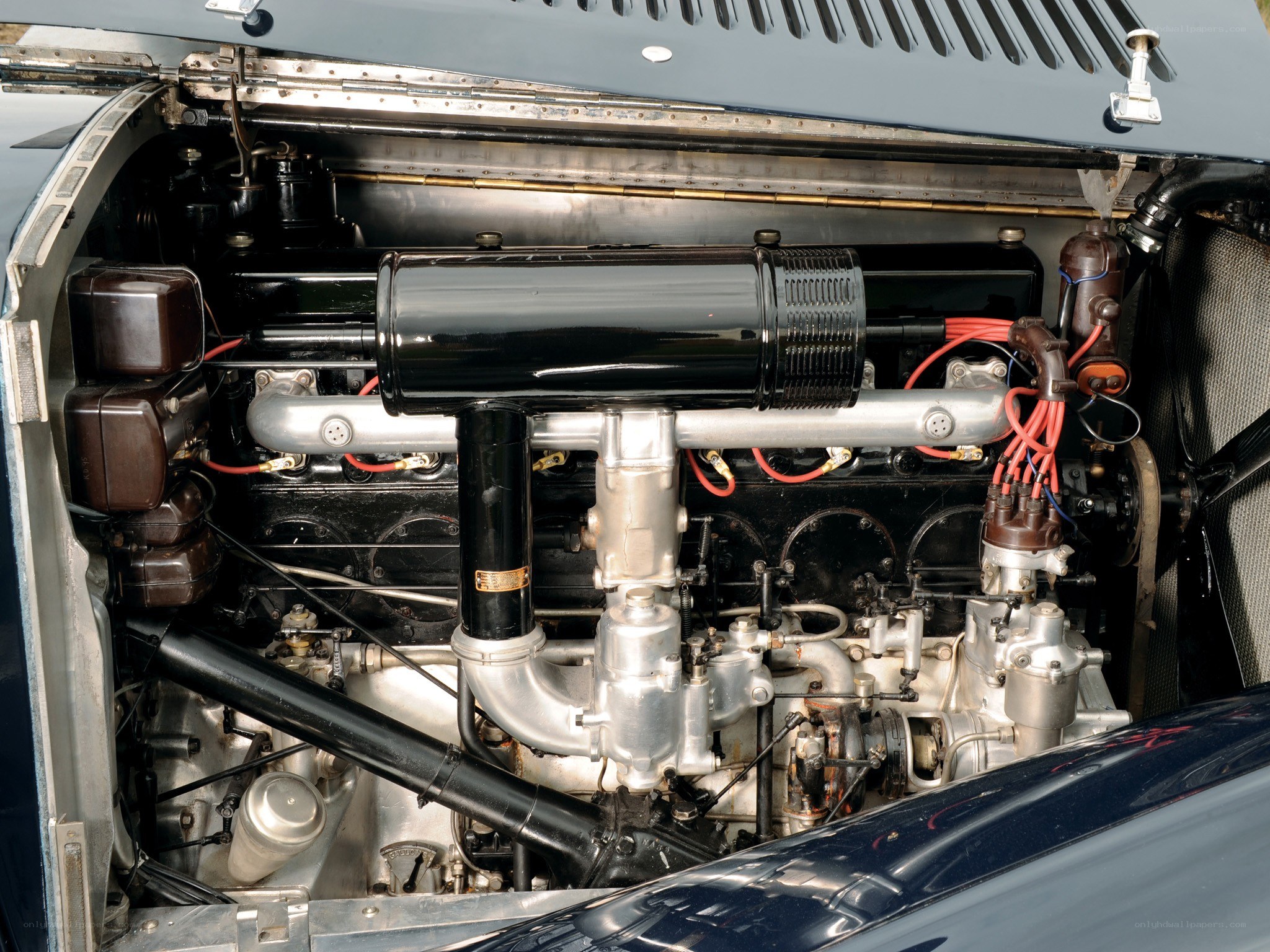 Classic car engine bay