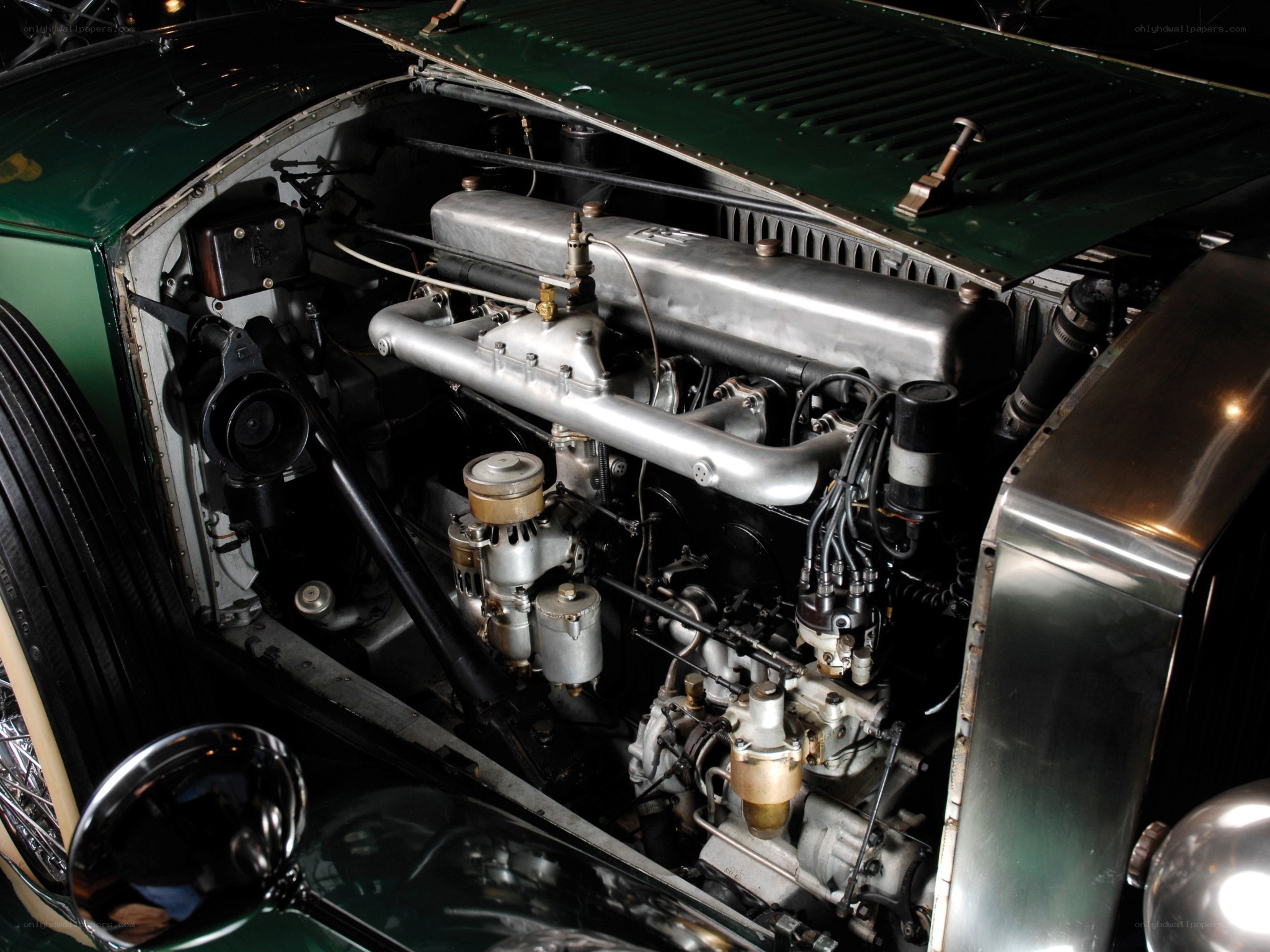 Classic car engine bay