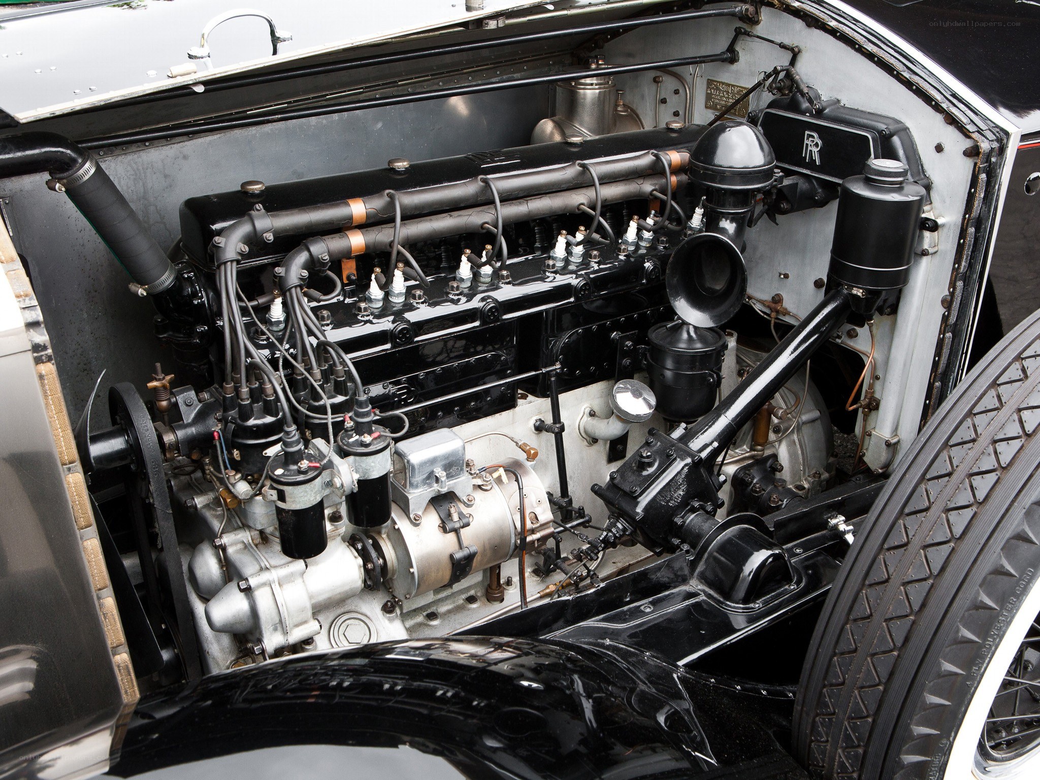 Classic car engine bay