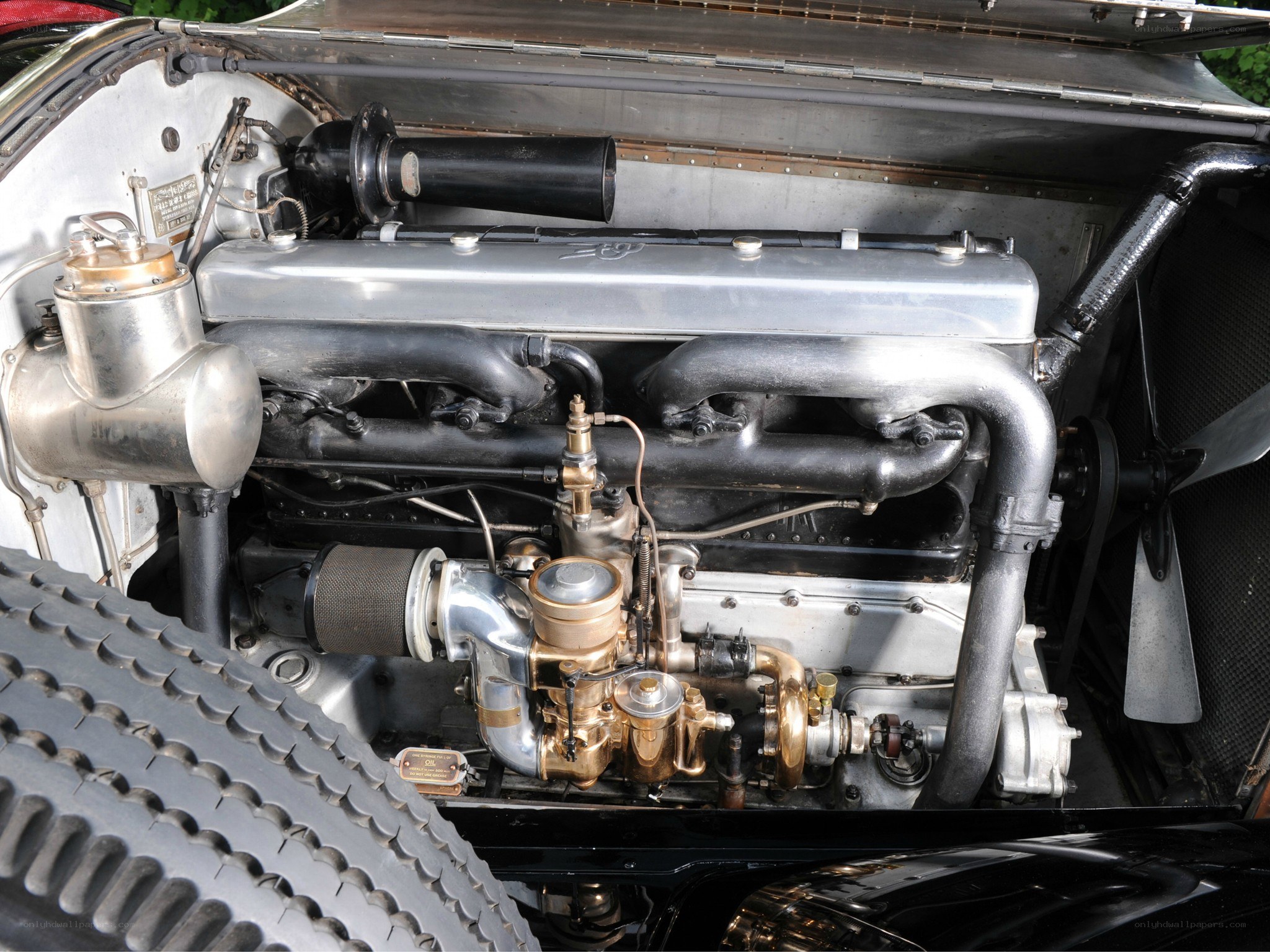 Classic car engine bay