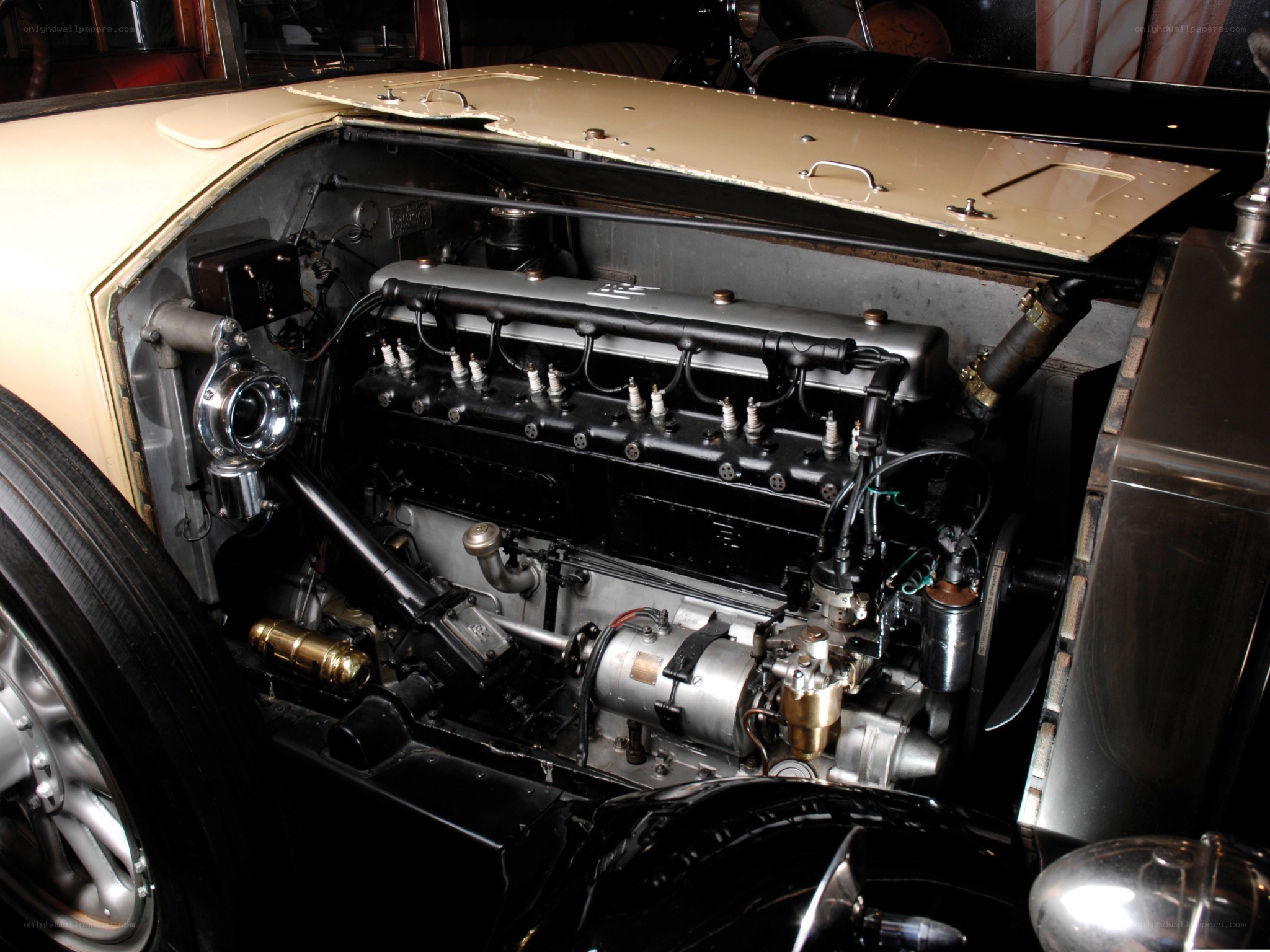 Classic car engine bay