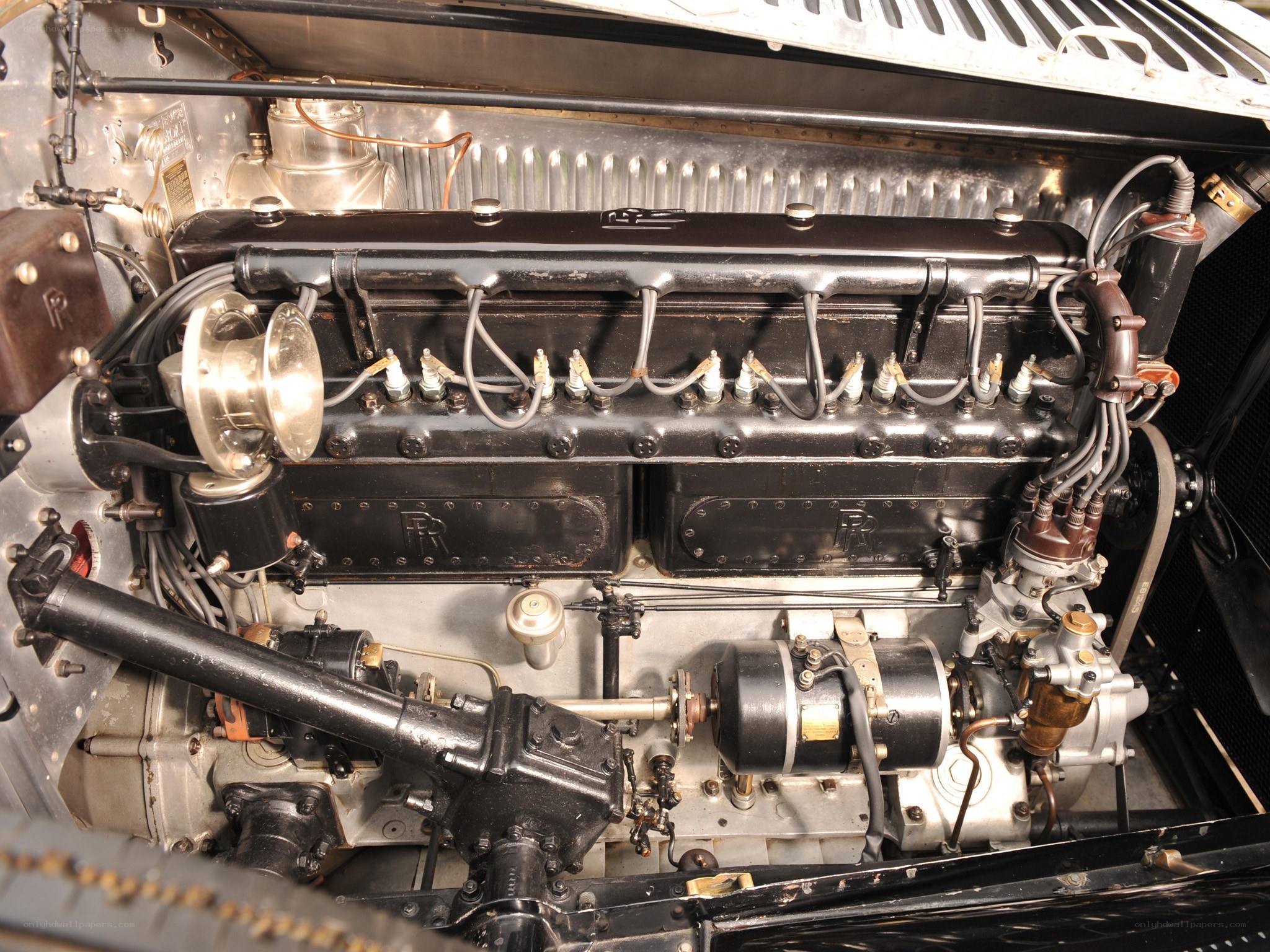 Classic car engine bay