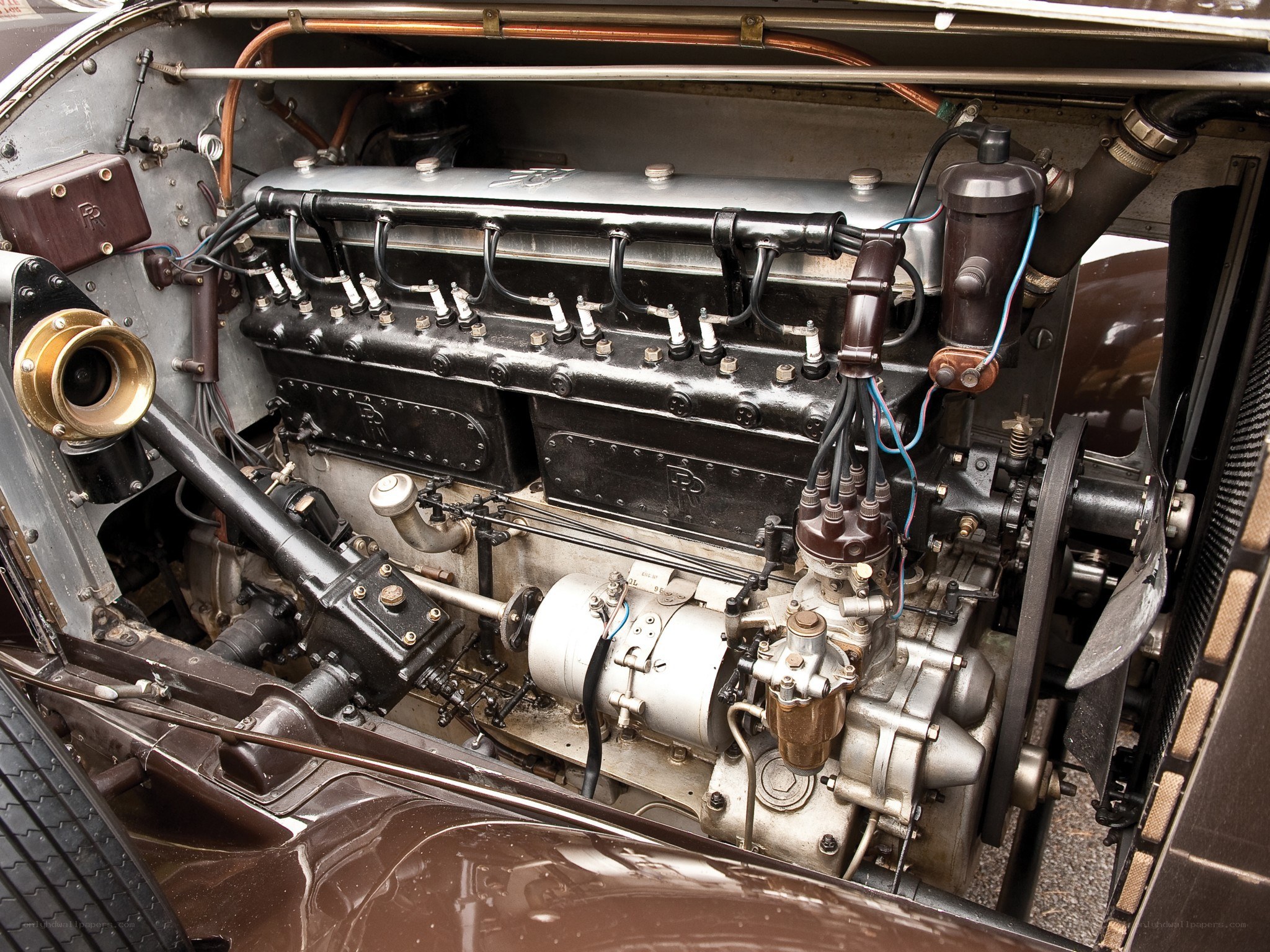 Classic car engine bay