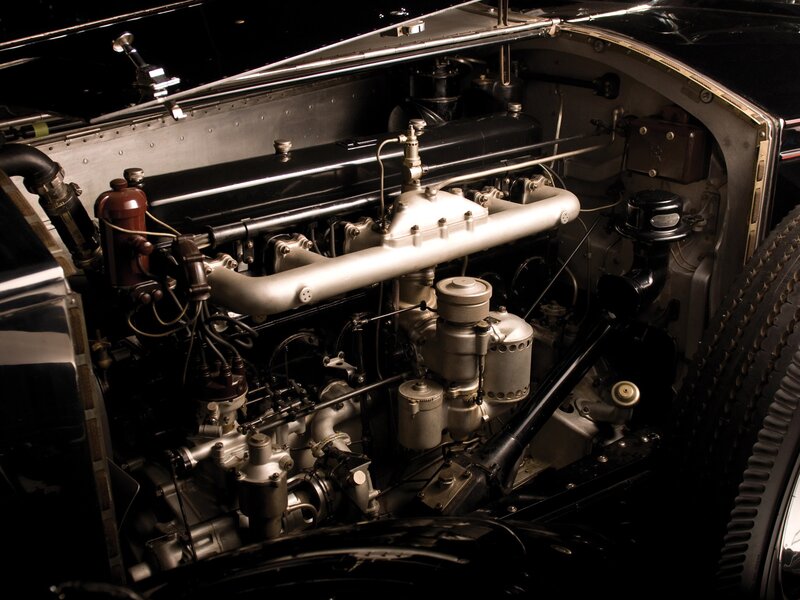 Classic Car Engine — Black, Dramatic, Photograph