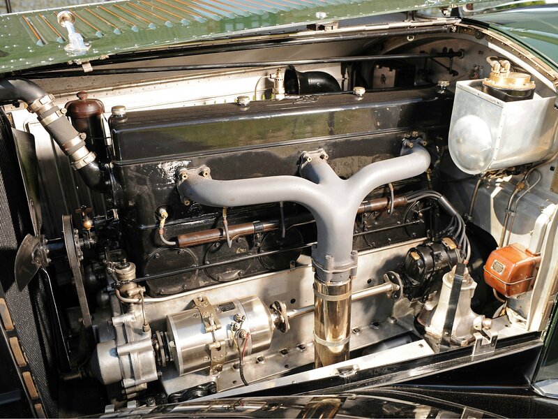 Classic Car Engine — Black, Mechanical, Afternoon, Photograph, Exhaust Manifold