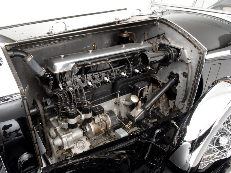 Classic Car Engine — Black, Mechanical, Photograph, Car Body