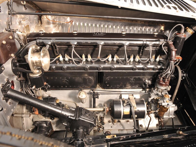 Classic Car Engine — Black, Mechanical, Photograph, Spark Plugs