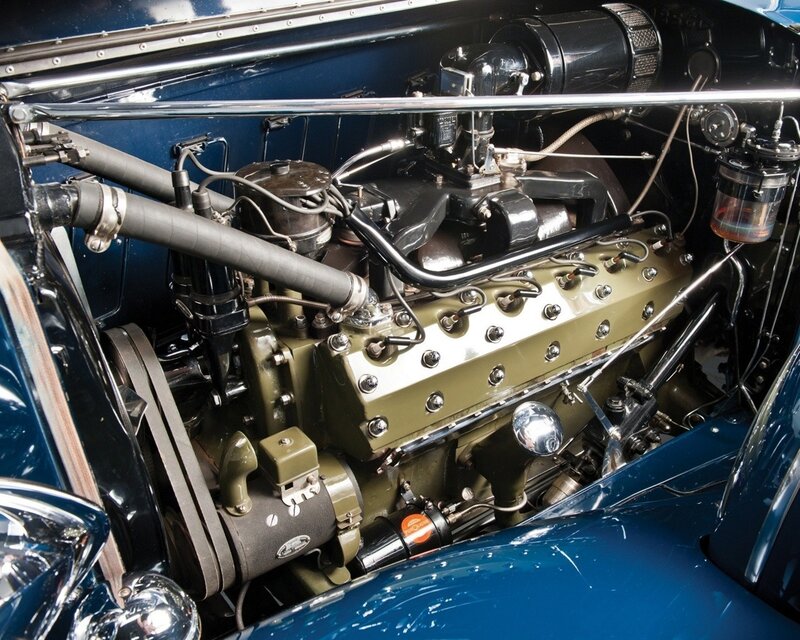 Classic Car Engine — Blue, Mechanical, Photograph