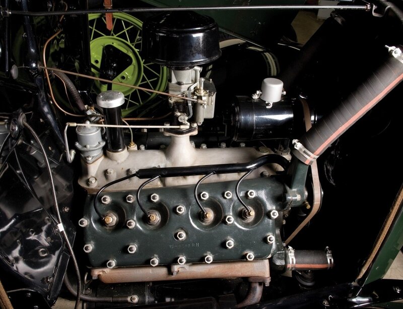 Classic car engine close-up